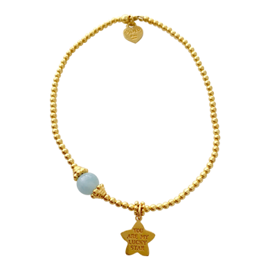 Bracelet Marlin Lucky Star Aquamarine Gold - Joy Jewellery Bali