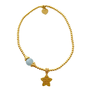 Bracelet Marlin Lucky Star Aquamarine Gold - Joy Jewellery Bali